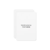 White Personalized – Your Logo & Text Here Mitteilungskarte (Vorderseite/Rückseite Beispiel)