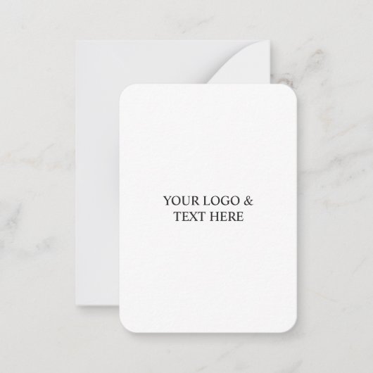 White Personalized – Your Logo & Text Here Mitteilungskarte (Vorderseite)