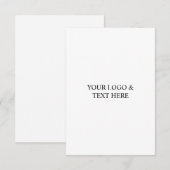 White Personalized – Your Logo & Text Here Mitteilungskarte (Vorne/Hinten)