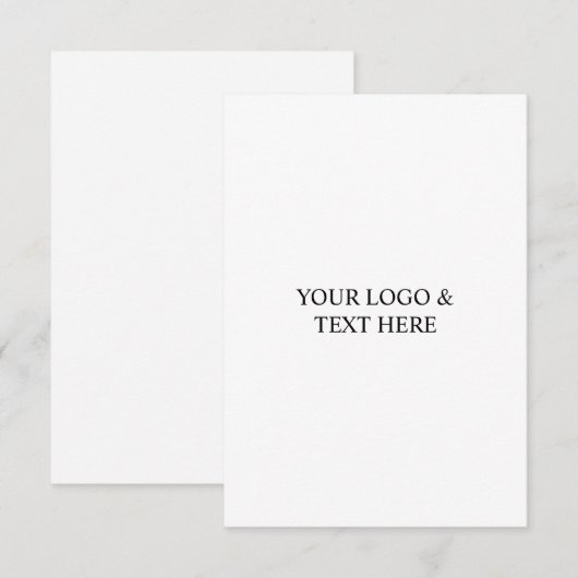White Personalized – Your Logo & Text Here Mitteilungskarte (Vorne/Hinten)