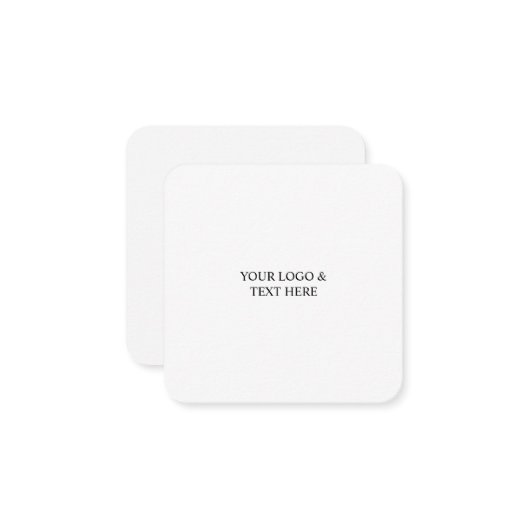 White Personalized – Your Logo & Text Here Mitteilungskarte (Vorderseite/Rückseite Beispiel)