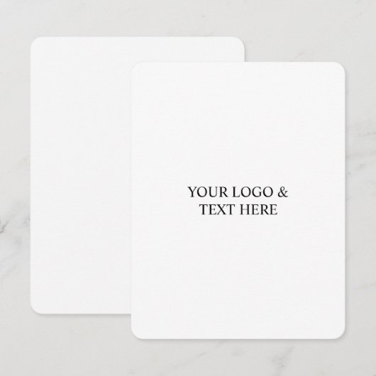 White Personalized – Your Logo & Text Here Mitteilungskarte (Vorne/Hinten)