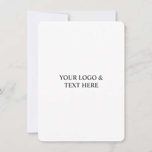 White Personalized – Your Logo & Text Here Mitteilungskarte (Vorderseite)