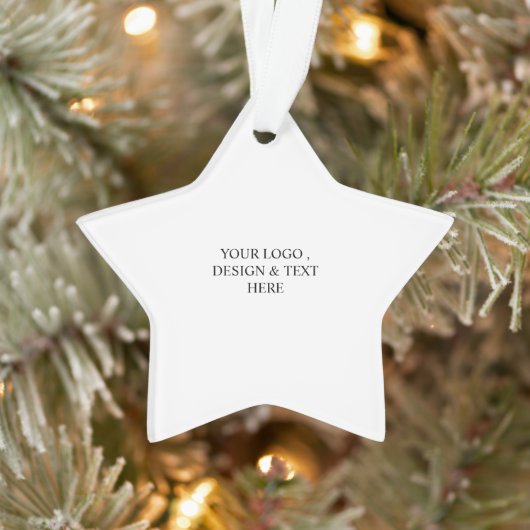White Personalized – Your Logo & Text Here Ornament (Baum)
