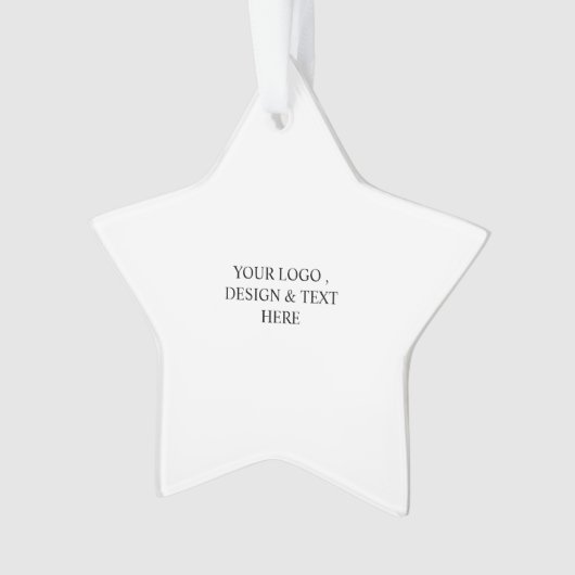 White Personalized – Your Logo & Text Here Ornament (Vorderseite)