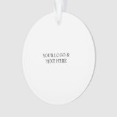 White Personalized – Your Logo & Text Here Ornament (Vorderseite)