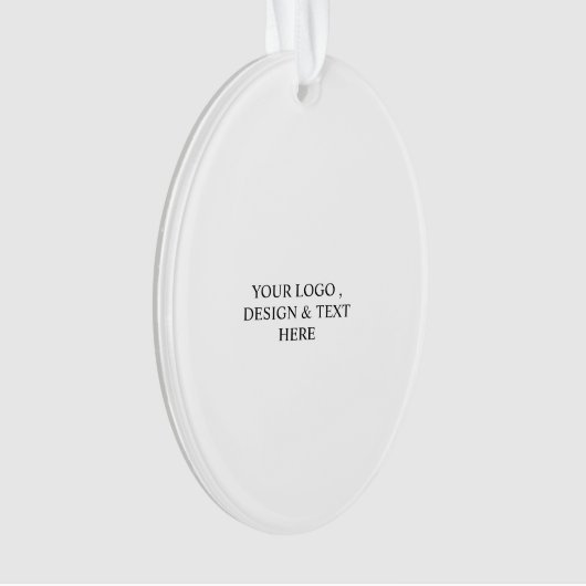 White Personalized – Your Logo & Text Here Ornament (Vorderseite)
