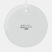 White Personalized – Your Logo & Text Here Ornament Aus Glas (Vorderseite)
