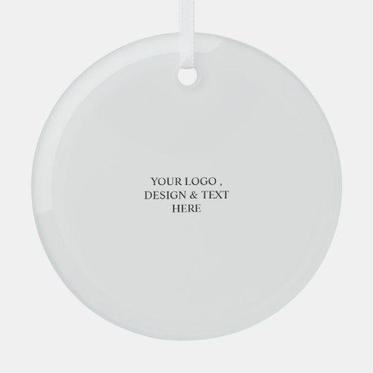 White Personalized – Your Logo & Text Here Ornament Aus Glas (Vorderseite)