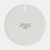 White Personalized – Your Logo & Text Here Ornament Aus Glas (Rückseite)