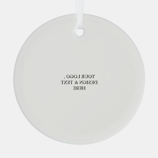 White Personalized – Your Logo & Text Here Ornament Aus Glas (Rückseite)