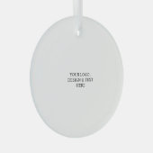 White Personalized – Your Logo & Text Here Ornament Aus Glas (Vorderseite Rechts)
