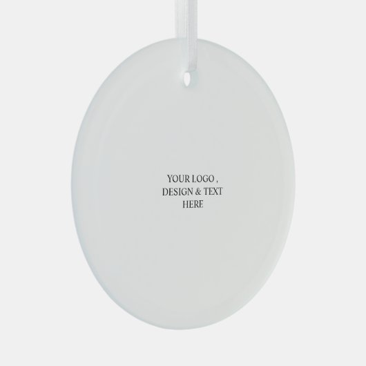 White Personalized – Your Logo & Text Here Ornament Aus Glas (Vorderseite Rechts)
