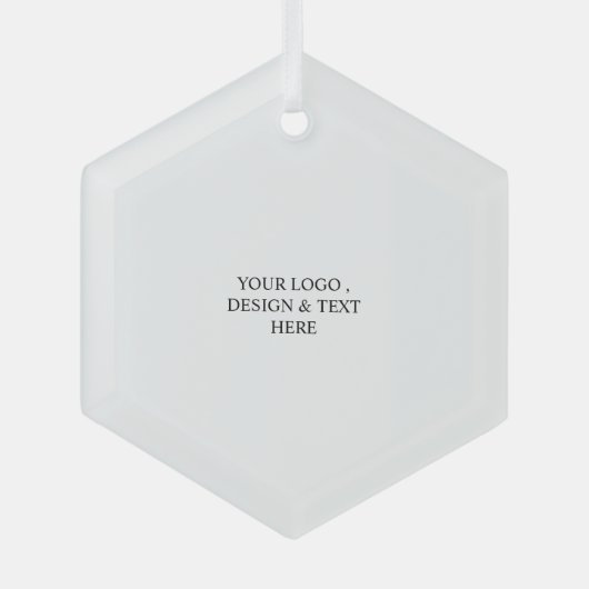 White Personalized – Your Logo & Text Here Ornament Aus Glas (Vorderseite)