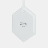 White Personalized – Your Logo & Text Here Ornament Aus Glas (Vorderseite Links)