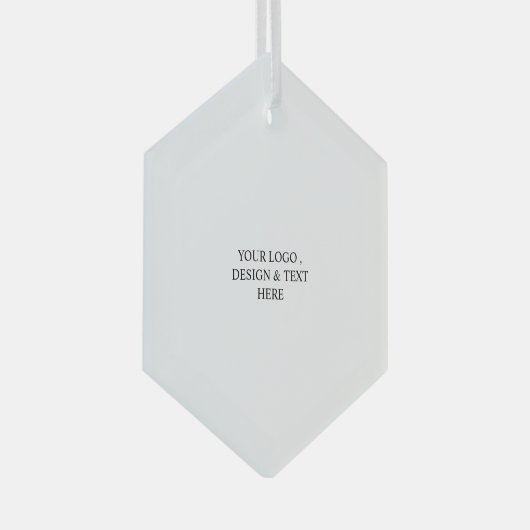 White Personalized – Your Logo & Text Here Ornament Aus Glas (Vorderseite Rechts)