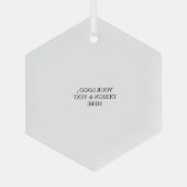 White Personalized – Your Logo & Text Here Ornament Aus Glas (Rückseite)