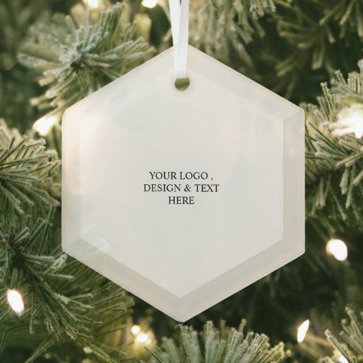 White Personalized – Your Logo & Text Here Ornament Aus Glas (Insitu)