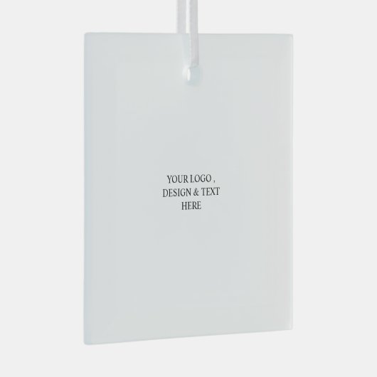 White Personalized – Your Logo & Text Here Ornament Aus Glas (Vorderseite Rechts)