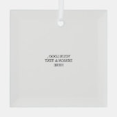 White Personalized – Your Logo & Text Here Ornament Aus Glas (Rückseite)