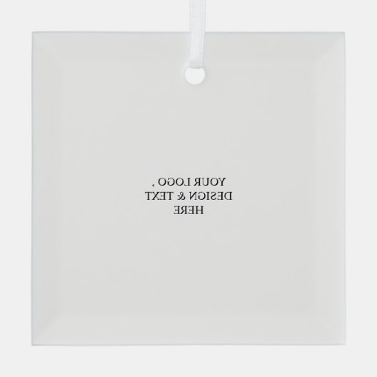 White Personalized – Your Logo & Text Here Ornament Aus Glas (Rückseite)