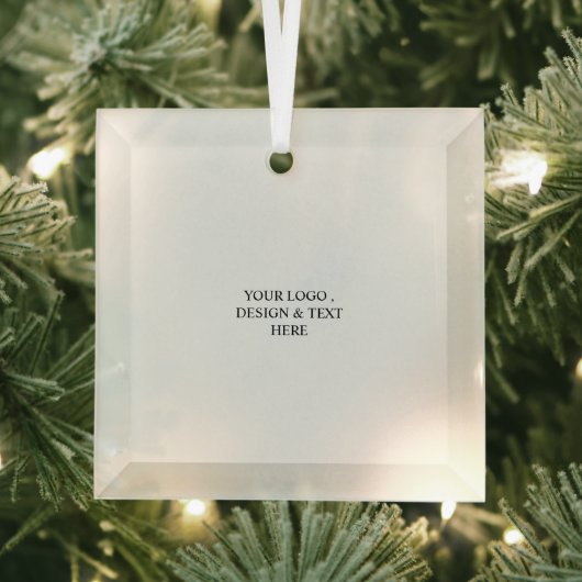 White Personalized – Your Logo & Text Here Ornament Aus Glas (Insitu)