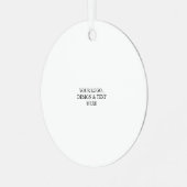 White Personalized – Your Logo & Text Here Ornament Aus Metall (Vorderseite links)