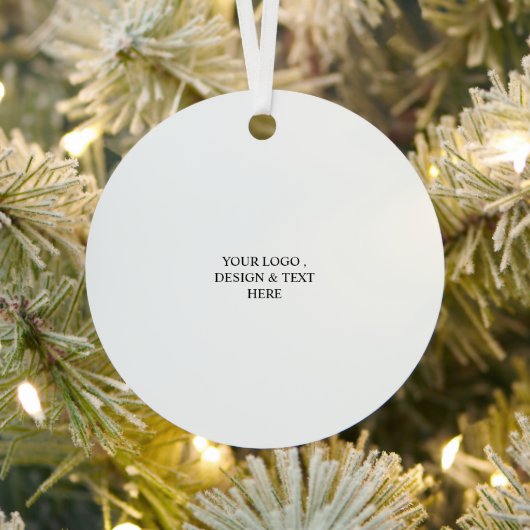 White Personalized – Your Logo & Text Here Ornament Aus Metall (InSitu)