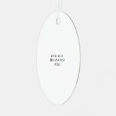 White Personalized – Your Logo & Text Here Ornament Aus Metall (Vorderseite links)