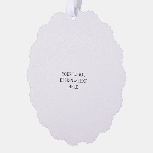 White Personalized – Your Logo & Text Here Ornament Karte (Links)