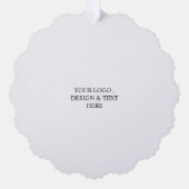 White Personalized – Your Logo & Text Here Ornament Karte (Vorderseite)