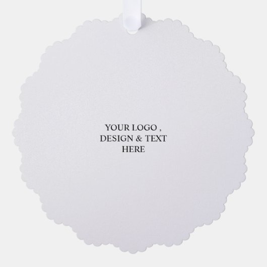 White Personalized – Your Logo & Text Here Ornament Karte (Vorderseite)