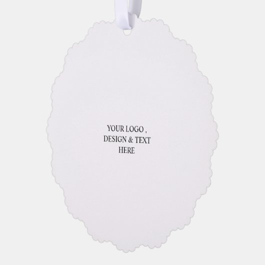 White Personalized – Your Logo & Text Here Ornament Karte (Links)
