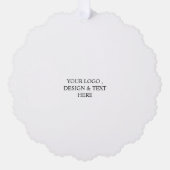 White Personalized – Your Logo & Text Here Ornament Karte (Vorderseite)