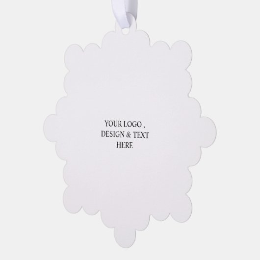 White Personalized – Your Logo & Text Here Ornament Karte (Linke Ecke)