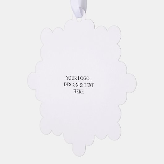 White Personalized – Your Logo & Text Here Ornament Karte (Linke Ecke)