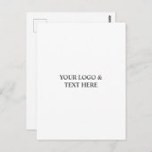 White Personalized – Your Logo & Text Here Postkarte (Vorne/Hinten)