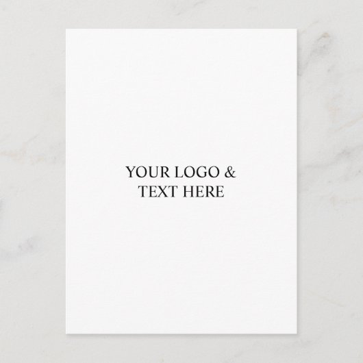 White Personalized – Your Logo & Text Here Postkarte (Vorderseite)
