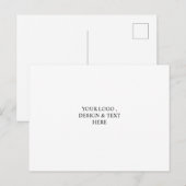 White Personalized – Your Logo & Text Here Postkarte (Vorne/Hinten)