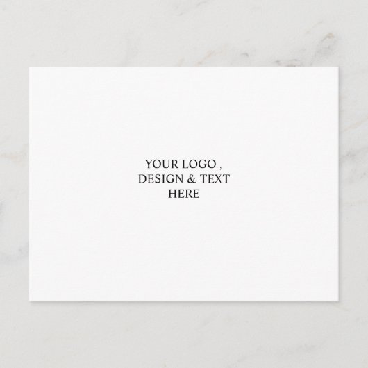 White Personalized – Your Logo & Text Here Postkarte (Vorderseite)