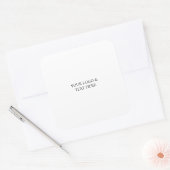 White Personalized – Your Logo & Text Here Quadratischer Aufkleber (Umschlag)