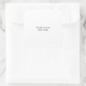 White Personalized – Your Logo & Text Here Quadratischer Aufkleber (Tasche)