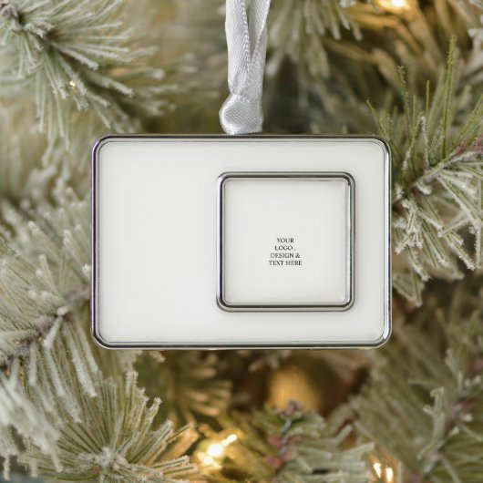 White Personalized – Your Logo & Text Here Rahmen-Ornament Silber (Baum)