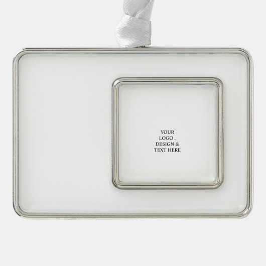 White Personalized – Your Logo & Text Here Rahmen-Ornament Silber (Vorderseite)