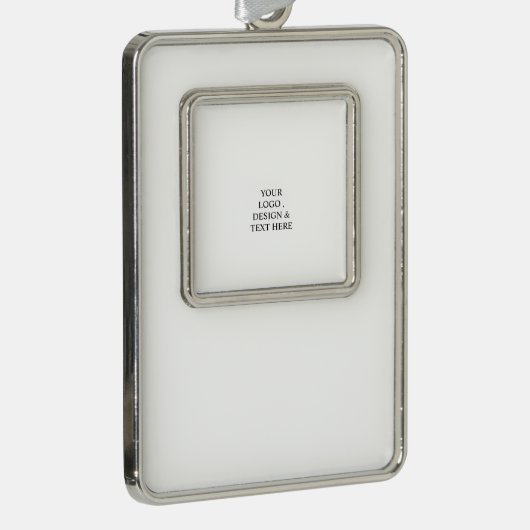 White Personalized – Your Logo & Text Here Rahmen-Ornament Silber (Rechts)