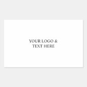 White Personalized – Your Logo & Text Here Rechteckiger Aufkleber (Vorderseite)