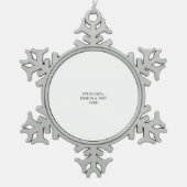 White Personalized – Your Logo & Text Here Schneeflocken Zinn-Ornament (Vorderseite)