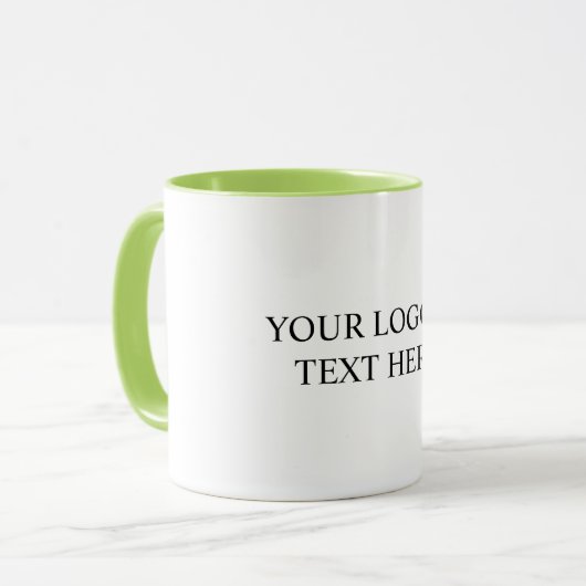 White Personalized – Your Logo & Text Here Tasse (Vorderseite Links)