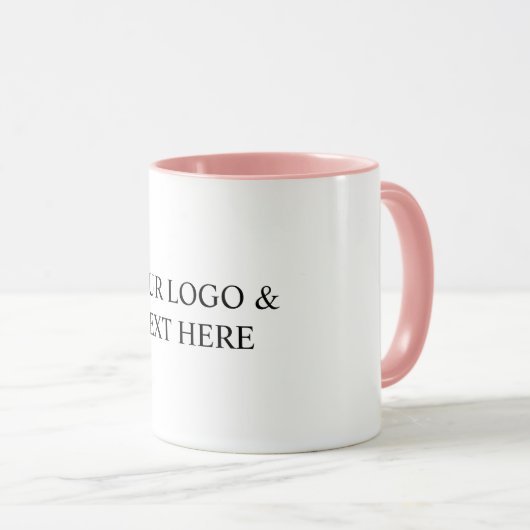 White Personalized – Your Logo & Text Here Tasse (VorderseiteRechts)