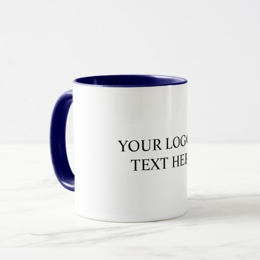 White Personalized – Your Logo & Text Here Tasse (Vorderseite Links)